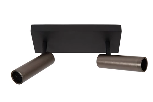 Lucide GRADO - Plafondspot - 2xGU10 (MR11) - Grijs ijzer - uitgezet